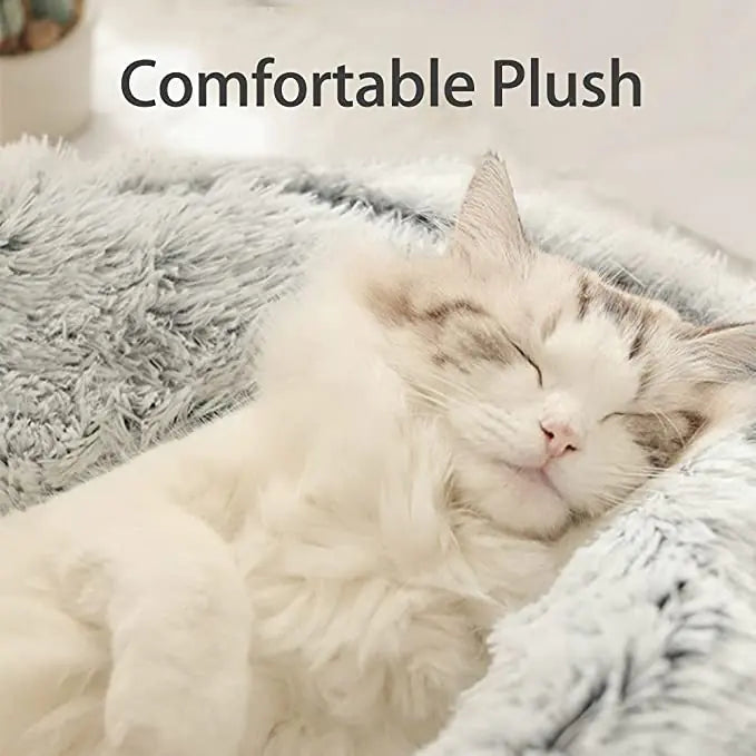 Winter Long Plush Cat Bed