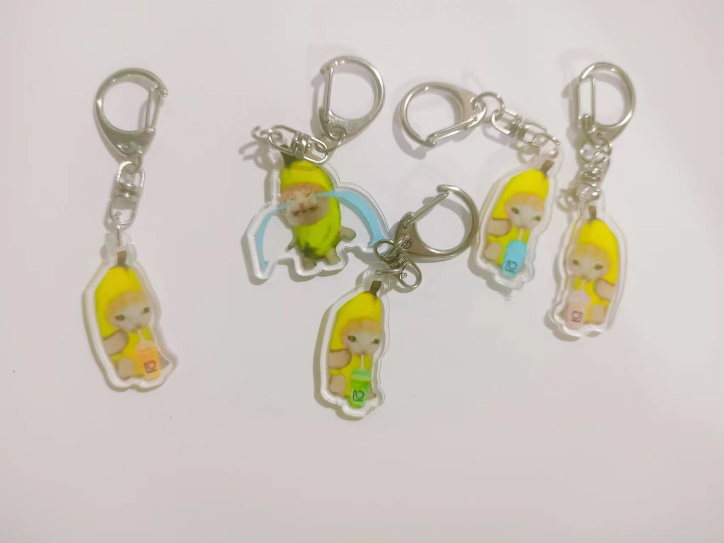 Food Cat Head Banana Cat Expression Keychain