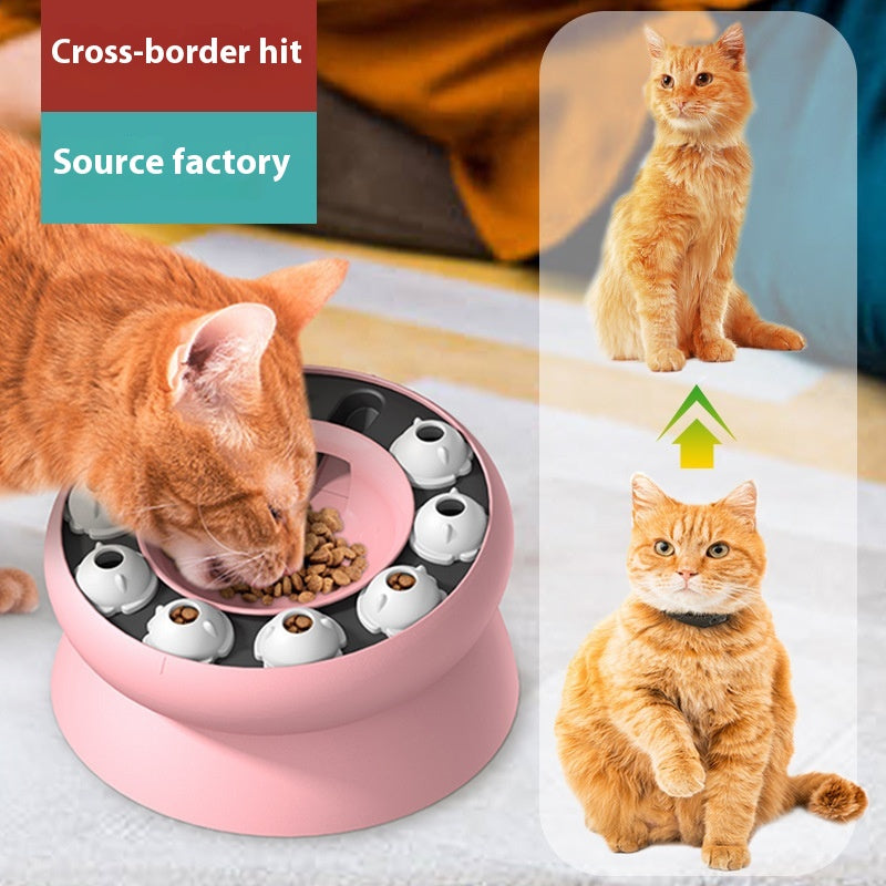 Amazon Rotating Food Leakage Feeding Cat Bowl Puzzle Cat Toy