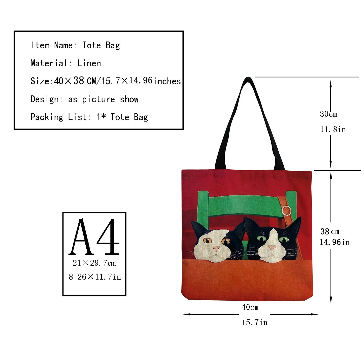 Creative Cat Print Shopping Bags Large Capacity Women's Tote Handbags Designers Japanese Style Cartoon Cute Shoulder Bags Ladies