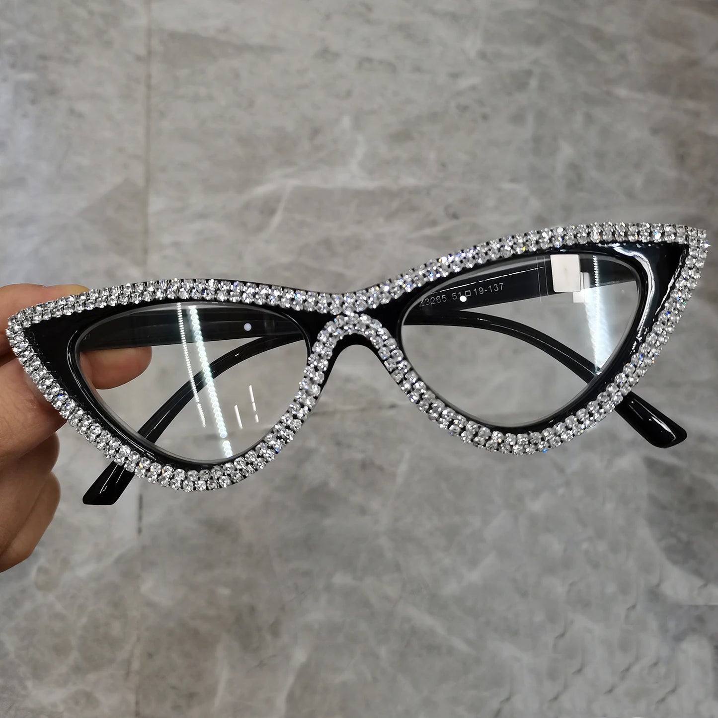 Cat Eye Reading Glasses for Women Stylish Rhinestone Narrow Ladies Computer Readers Glasses