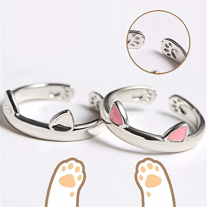 Pink Cute Cat Claw Ring Ladies Opening Adjustable Jewelry Ring Ladies Party Birthday Wedding Ring Wholesale