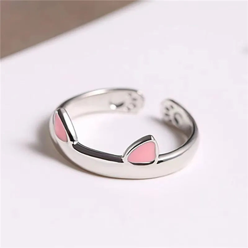 Pink Cute Cat Claw Ring Ladies Opening Adjustable Jewelry Ring Ladies Party Birthday Wedding Ring Wholesale