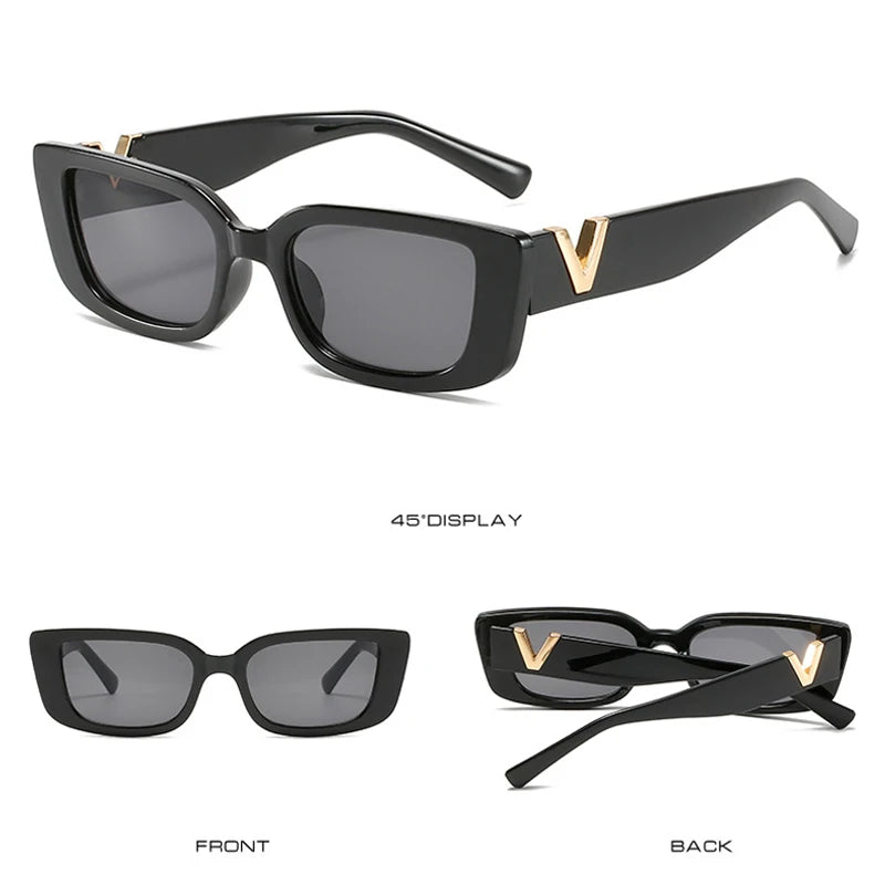 Fashion Cat Eye Sunglasses Luxury V Sun Glasses For Ladies Classic Rectangle Driving Eyewear UV400