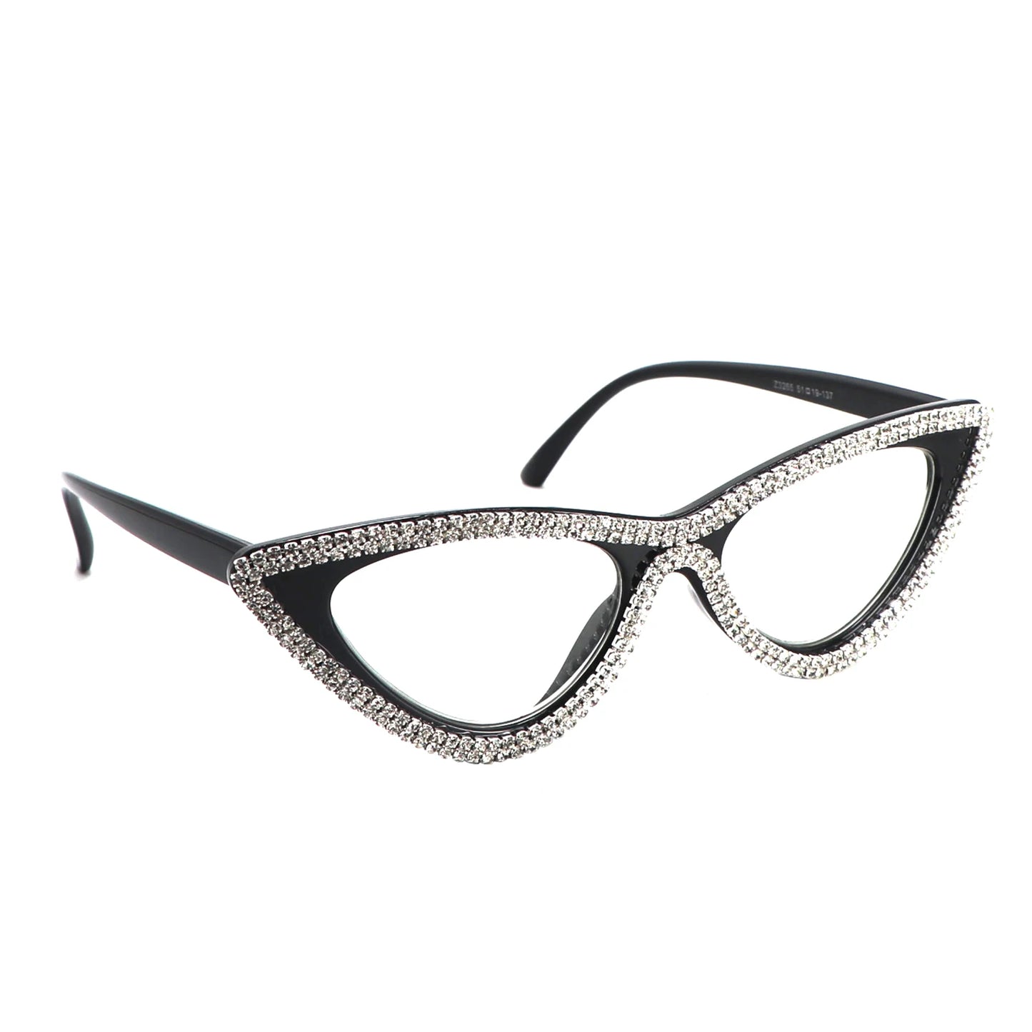 Cat Eye Reading Glasses for Women Stylish Rhinestone Narrow Ladies Computer Readers Glasses