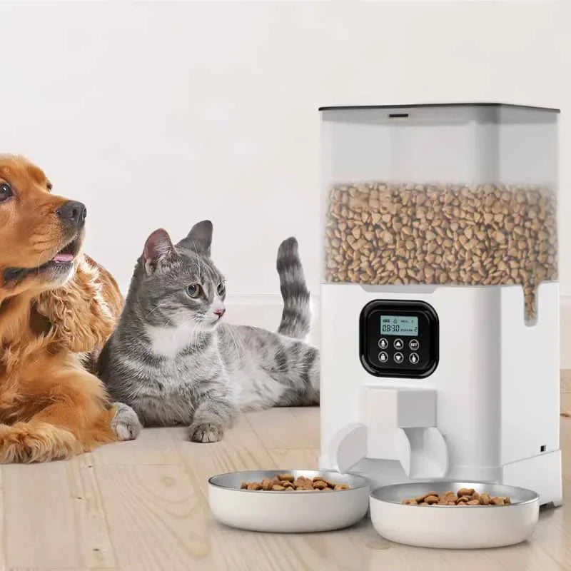 Smart Automatic Feeder Pet Cat Feeders 6L Double Auto Cat Food Dispenser Large Capacity Timed Cat Feeder for Cats Dog Dry Food