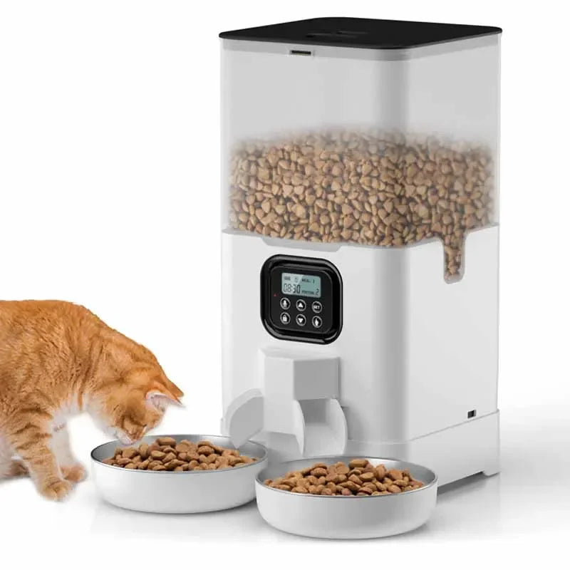 Smart Automatic Feeder Pet Cat Feeders 6L Double Auto Cat Food Dispenser Large Capacity Timed Cat Feeder for Cats Dog Dry Food