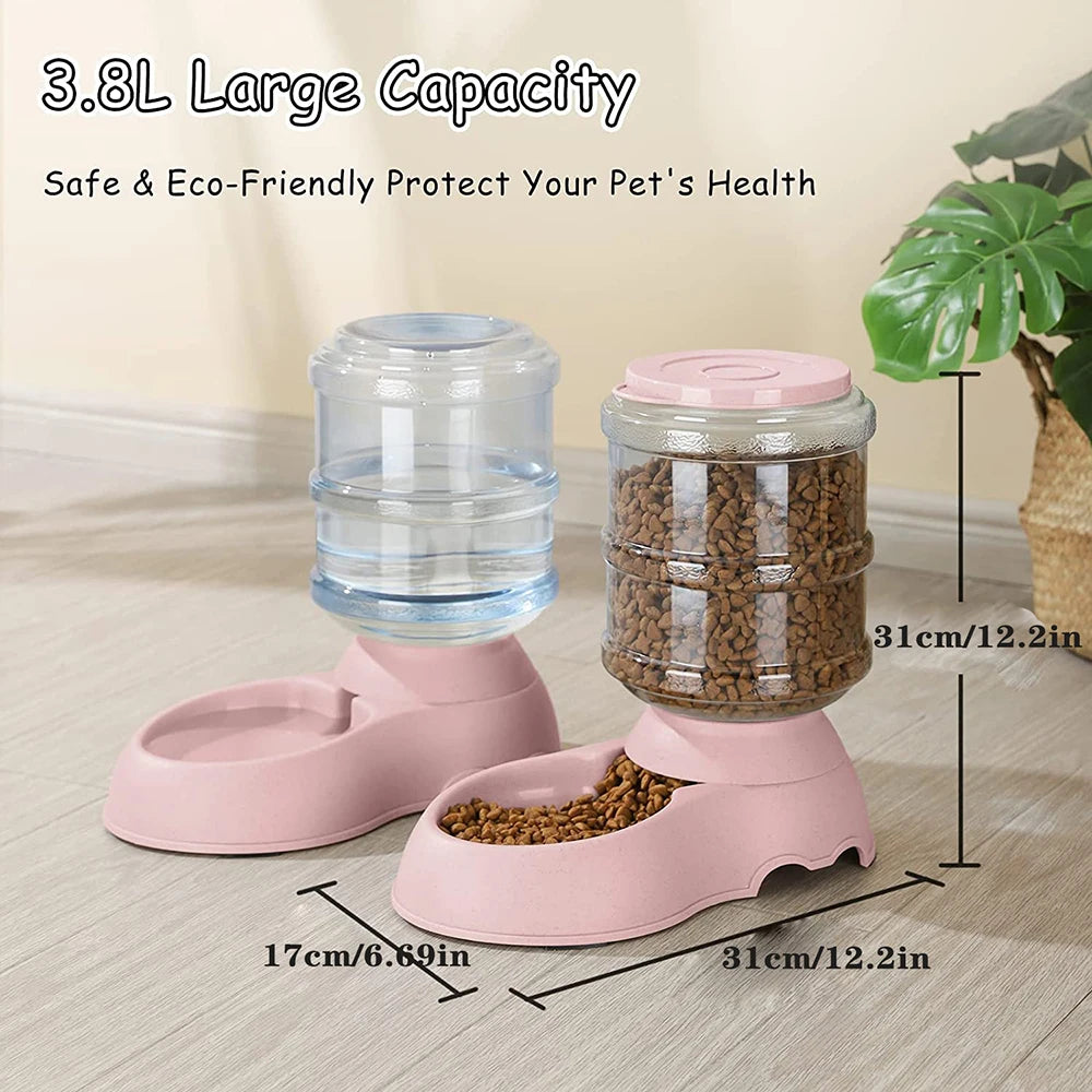 Large Capacity Pet Feeder & Water Dispenser