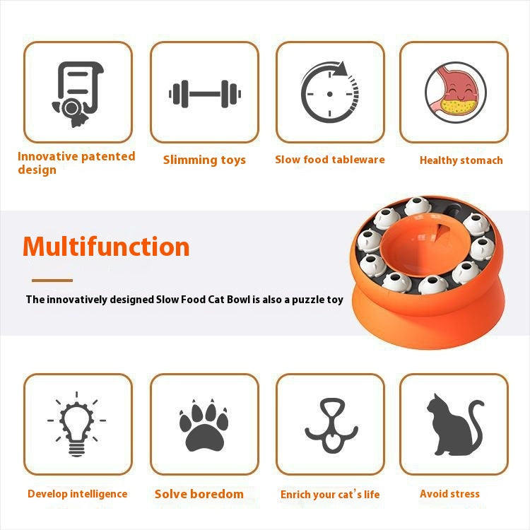 Amazon Rotating Food Leakage Feeding Cat Bowl Puzzle Cat Toy