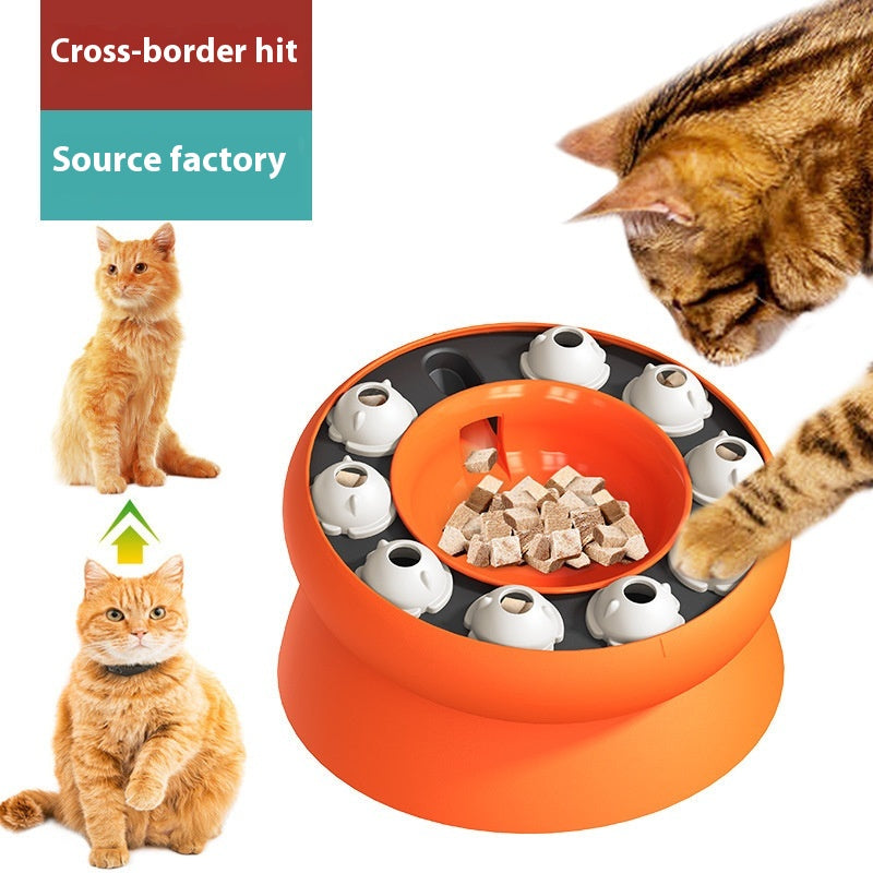 Amazon Rotating Food Leakage Feeding Cat Bowl Puzzle Cat Toy