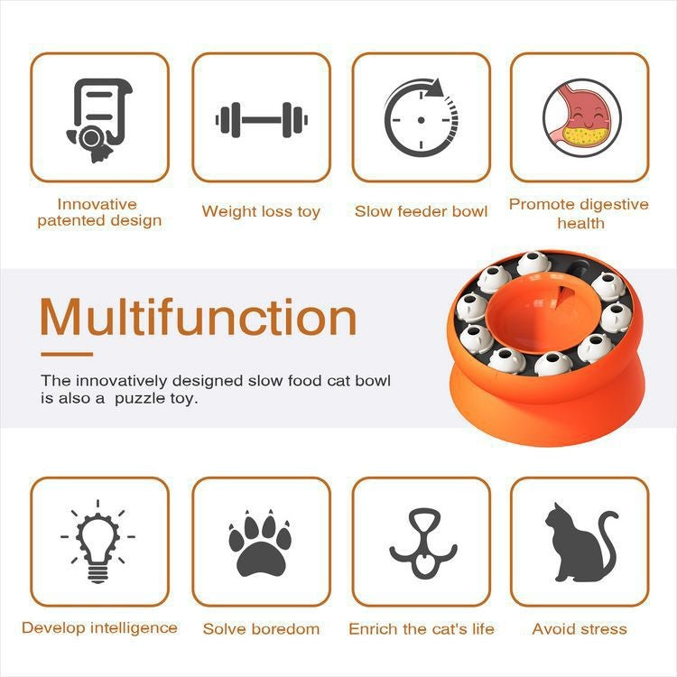 Amazon Rotating Food Leakage Feeding Cat Bowl Puzzle Cat Toy