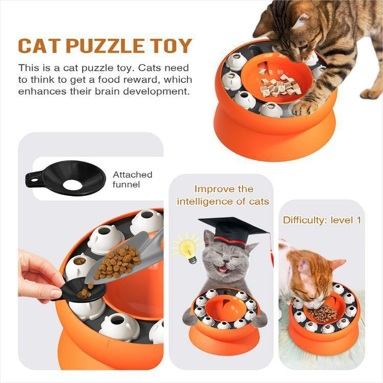 Amazon Rotating Food Leakage Feeding Cat Bowl Puzzle Cat Toy