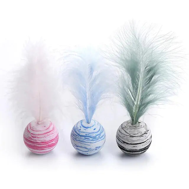 Cat Toy Feather Ball